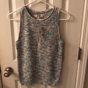Multi color loft sleeveless sweater